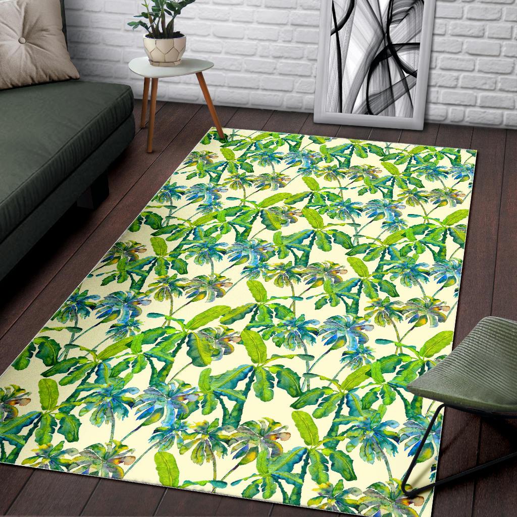 Palm Tree Banana Pattern Print Area Rug GearFrost