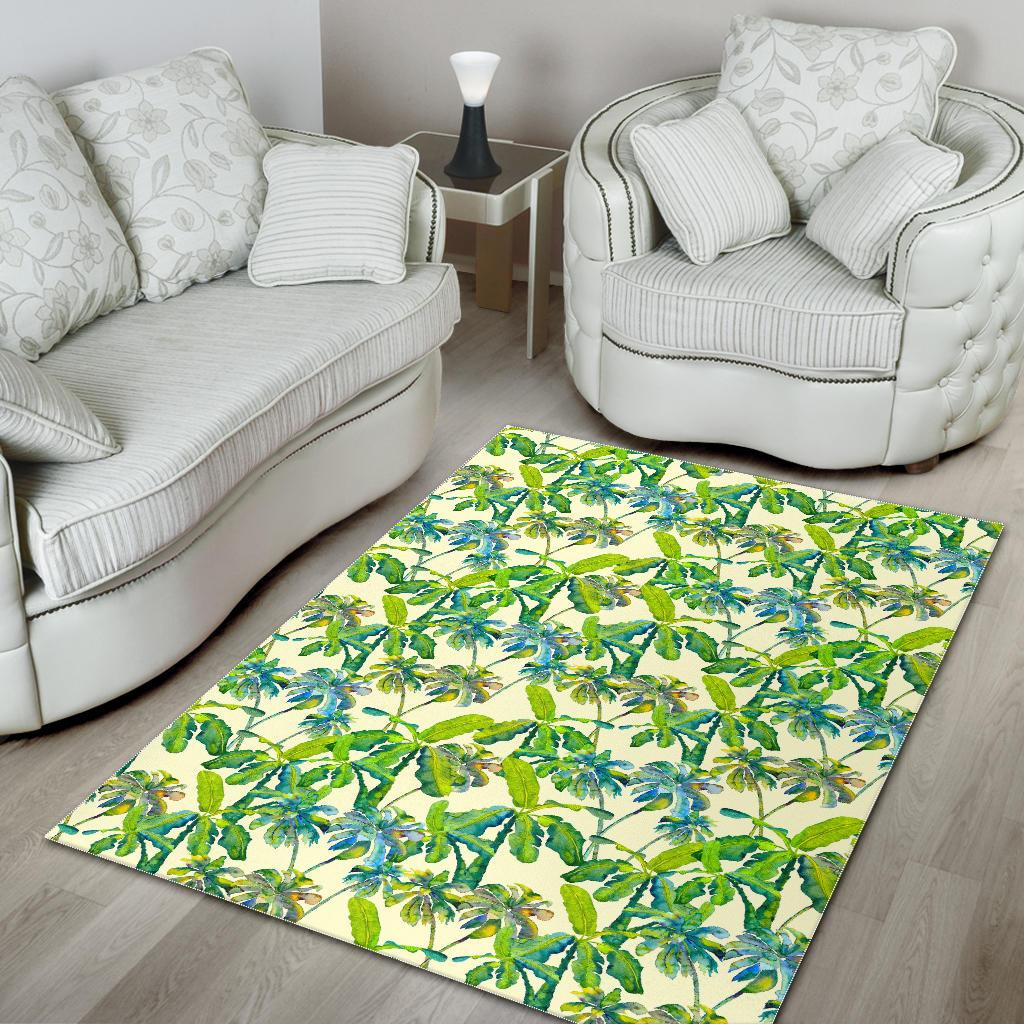 Palm Tree Banana Pattern Print Area Rug GearFrost