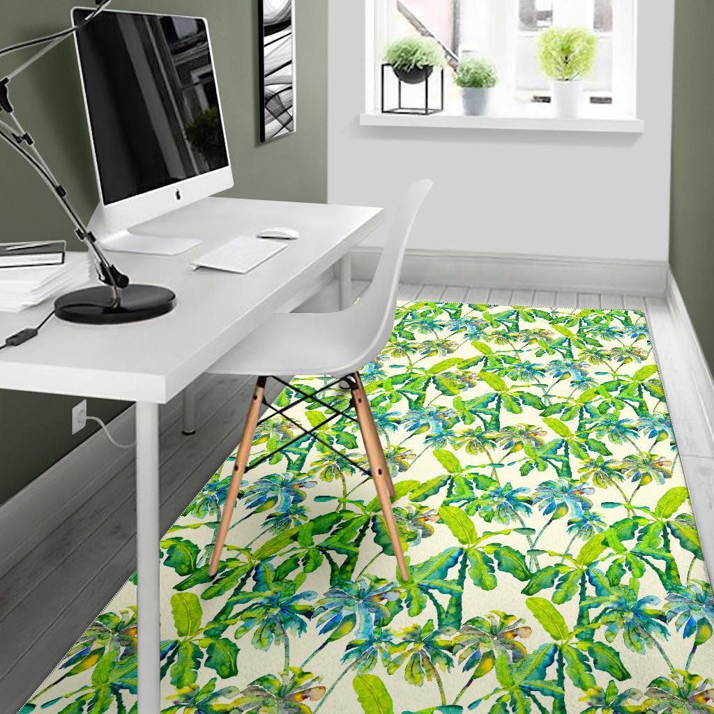 Palm Tree Banana Pattern Print Area Rug GearFrost