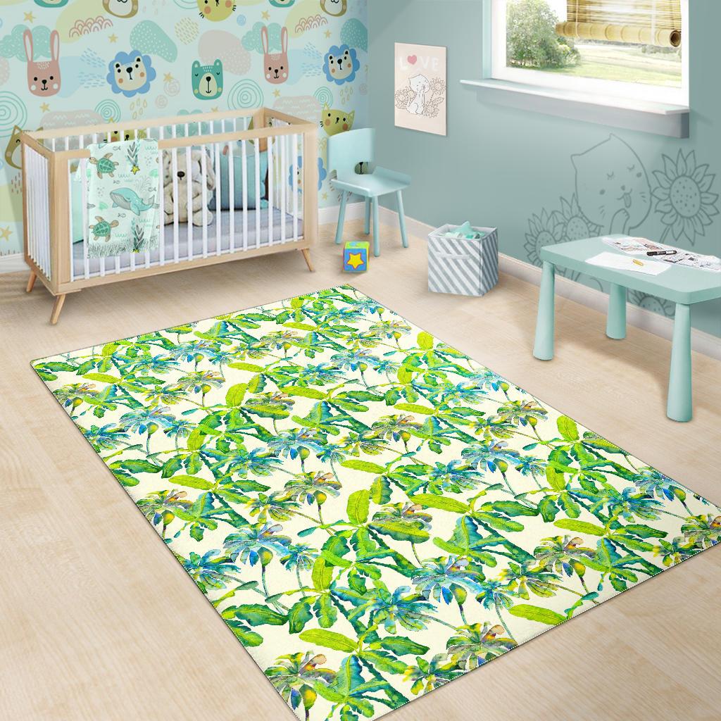 Palm Tree Banana Pattern Print Area Rug GearFrost