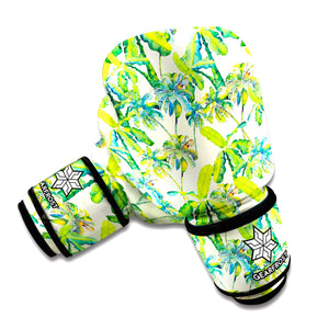 Palm Tree Banana Pattern Print Boxing Gloves