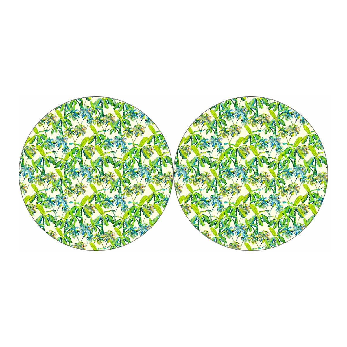 Palm Tree Banana Pattern Print Car Coasters