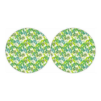 Palm Tree Banana Pattern Print Car Coasters