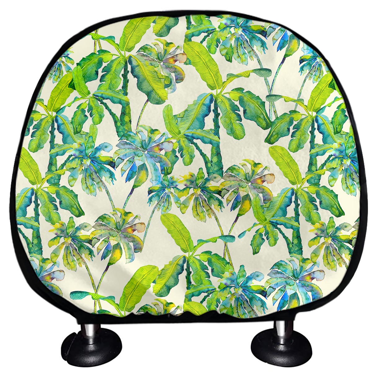 Palm Tree Banana Pattern Print Car Headrest Covers
