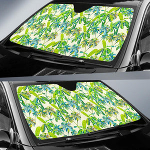 Palm Tree Banana Pattern Print Car Sun Shade GearFrost