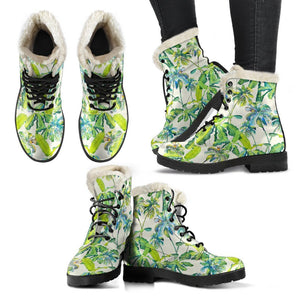 Palm Tree Banana Pattern Print Comfy Boots GearFrost