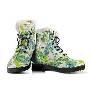 Palm Tree Banana Pattern Print Comfy Boots GearFrost