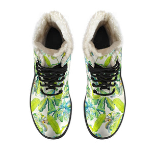 Palm Tree Banana Pattern Print Comfy Boots GearFrost