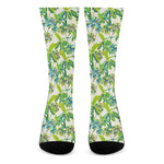 Palm Tree Banana Pattern Print Crew Socks