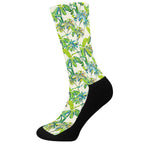 Palm Tree Banana Pattern Print Crew Socks