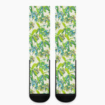 Palm Tree Banana Pattern Print Crew Socks