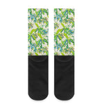 Palm Tree Banana Pattern Print Crew Socks