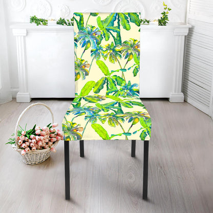 Palm Tree Banana Pattern Print Dining Chair Slipcover
