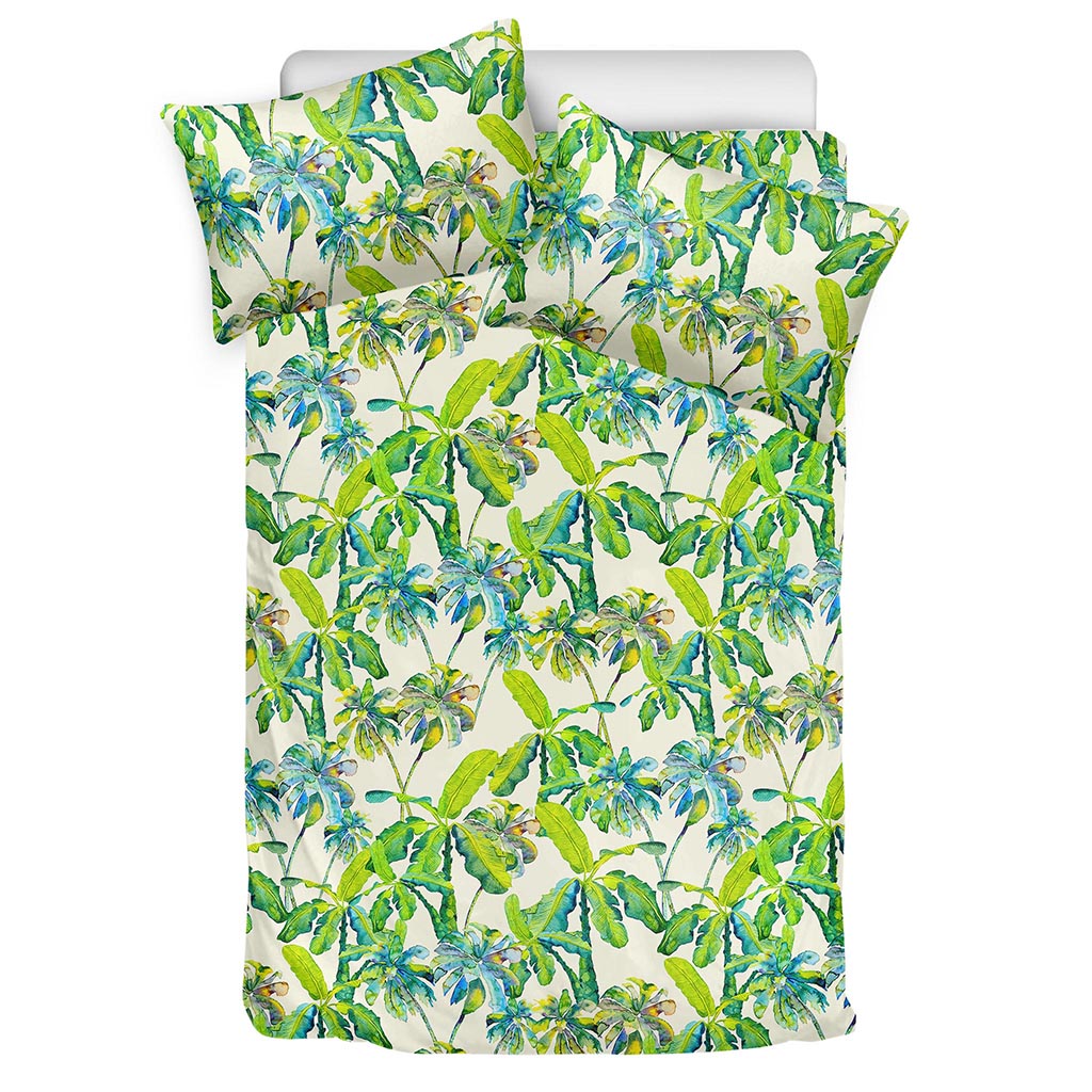 Palm Tree Banana Pattern Print Duvet Cover Bedding Set