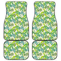 Palm Tree Banana Pattern Print Front and Back Car Floor Mats