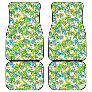 Palm Tree Banana Pattern Print Front and Back Car Floor Mats