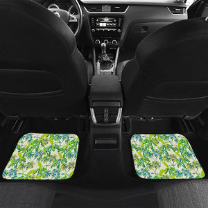 Palm Tree Banana Pattern Print Front and Back Car Floor Mats