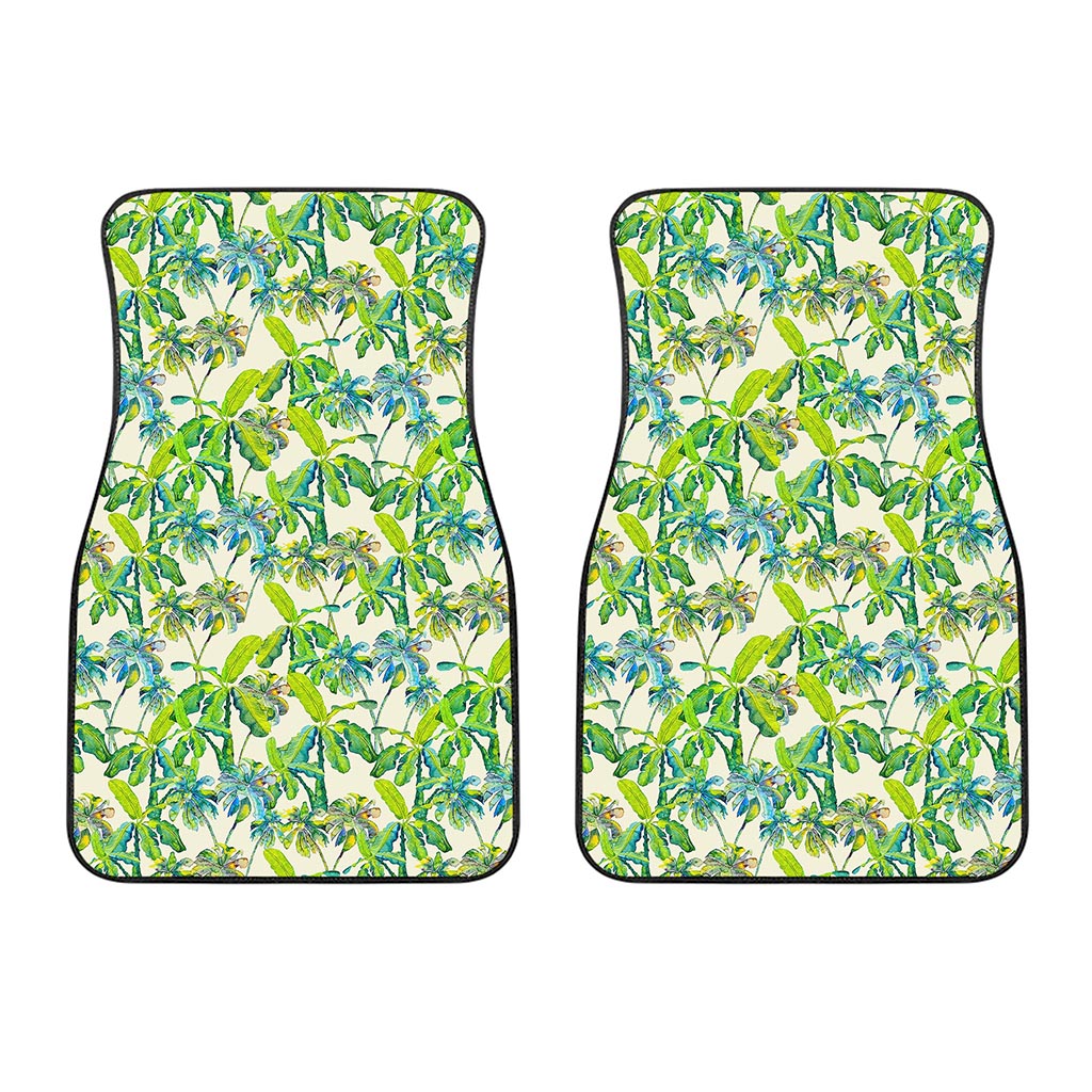 Palm Tree Banana Pattern Print Front Car Floor Mats