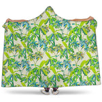 Palm Tree Banana Pattern Print Hooded Blanket