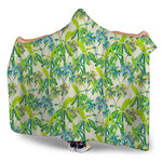 Palm Tree Banana Pattern Print Hooded Blanket