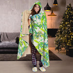 Palm Tree Banana Pattern Print Hooded Blanket