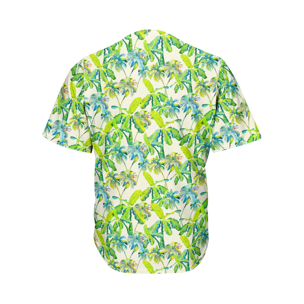 Palm Tree Banana Pattern Print Men's Baseball Jersey