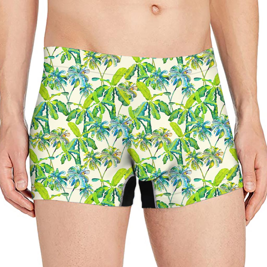 Palm Tree Banana Pattern Print Men's Boxer Briefs