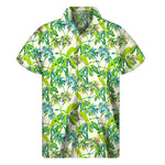 Palm Tree Banana Pattern Print Men's Short Sleeve Shirt