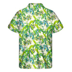 Palm Tree Banana Pattern Print Men's Short Sleeve Shirt