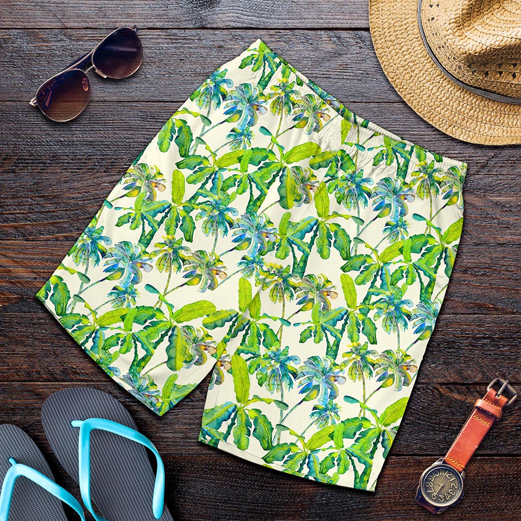 Palm Tree Banana Pattern Print Men's Shorts