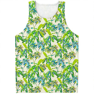 Palm Tree Banana Pattern Print Men's Tank Top