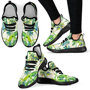 Palm Tree Banana Pattern Print Mesh Knit Shoes GearFrost