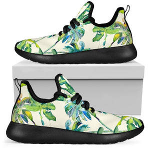 Palm Tree Banana Pattern Print Mesh Knit Shoes GearFrost