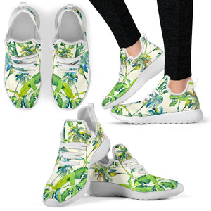 Palm Tree Banana Pattern Print Mesh Knit Shoes GearFrost