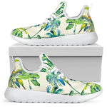 Palm Tree Banana Pattern Print Mesh Knit Shoes GearFrost