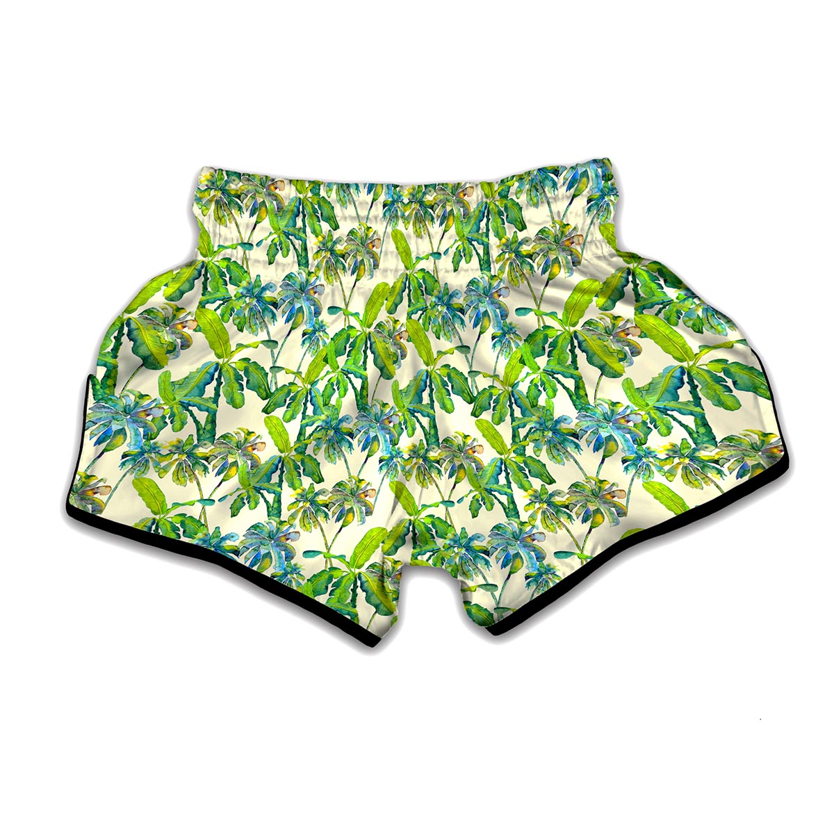 Palm Tree Banana Pattern Print Muay Thai Boxing Shorts