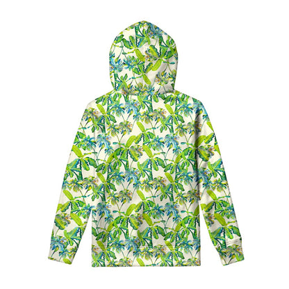 Palm Tree Banana Pattern Print Pullover Hoodie