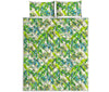 Palm Tree Banana Pattern Print Quilt Bed Set