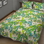 Palm Tree Banana Pattern Print Quilt Bed Set