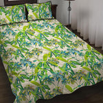 Palm Tree Banana Pattern Print Quilt Bed Set