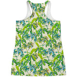 Palm Tree Banana Pattern Print Women's Racerback Tank Top