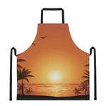 Palm Tree Beach Sunset Print Apron