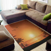 Palm Tree Beach Sunset Print Area Rug