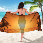 Palm Tree Beach Sunset Print Beach Sarong Wrap