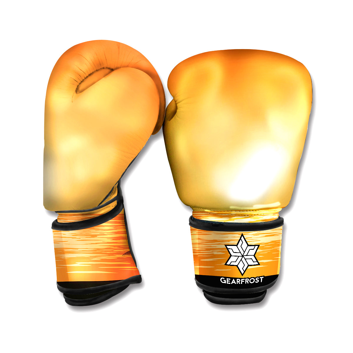 Palm Tree Beach Sunset Print Boxing Gloves