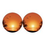 Palm Tree Beach Sunset Print Car Coasters