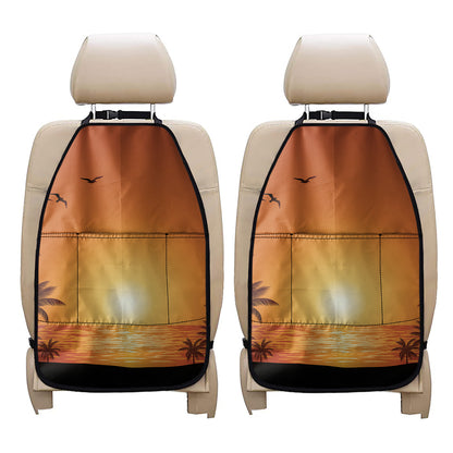 Palm Tree Beach Sunset Print Car Seat Organizers