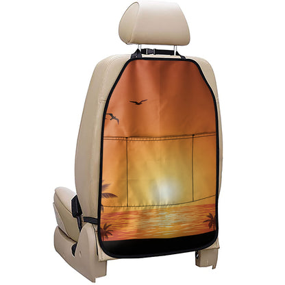 Palm Tree Beach Sunset Print Car Seat Organizers