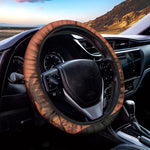 Palm Tree Beach Sunset Print Car Steering Wheel Cover