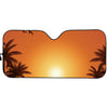 Palm Tree Beach Sunset Print Car Sun Shade